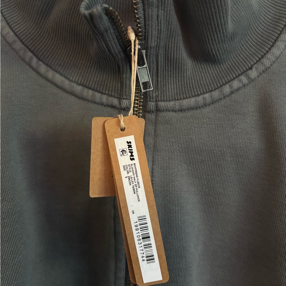 SKIMS NWT Boyfriend Slouchy Half Zip Pullover - Zircon - Picture 5 of 5